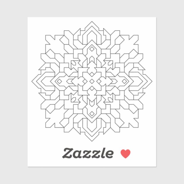 Pegatina Mandala geométrica #6 Borrar (Hoja)