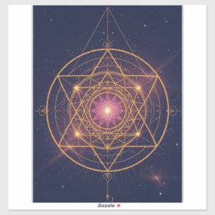 Pegatina Mandala Luminoso de Armonía Dorada