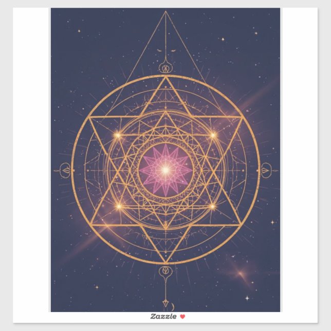 Pegatina Mandala Luminoso de Armonía Dorada (Hoja)