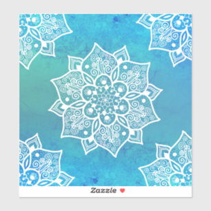 Pegatina Mandala moderna de color azul turquesa oscuro