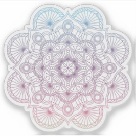 Pegatina Mandala Retro dibujado a mano morado azul tatuaje