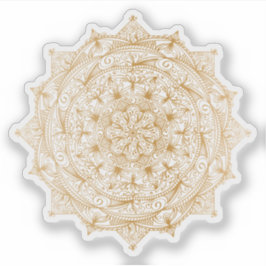 Pegatina Mandala Retro dibujado a mano tatuaje dorado