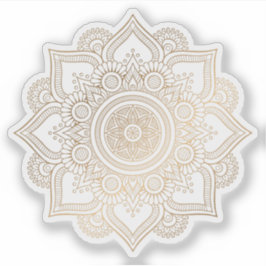 Pegatina Mandala Retro dibujado a mano tatuaje dorado
