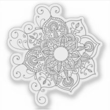 Mandala Retro dibujo a mano tatuaje henna flor