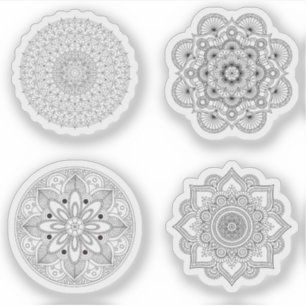 Pegatina Mandala Retro mano conjunto de tatuajes de henna 4