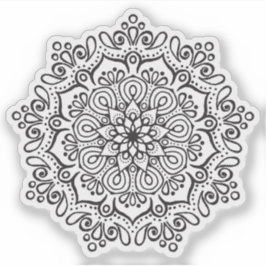 Pegatina Mandalas retro dibujados a mano orgánicos en blanc