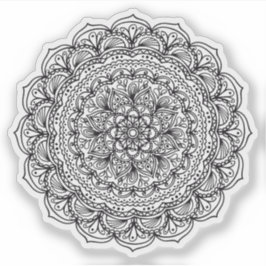Pegatina Mandalas retro dibujados a mano orgánicos en negro