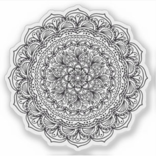 Pegatina Mandalas retro dibujados a mano orgánicos en negro