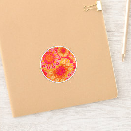 Pegatina Mandalas superpuestas naranja rosa amarillo