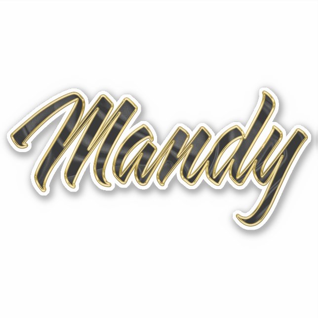 Pegatina Mandy black gold Lettering Aufkleber Sticker (Anverso)