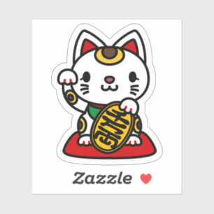 Pegatina Maneki Neko (Gato Suertudo)