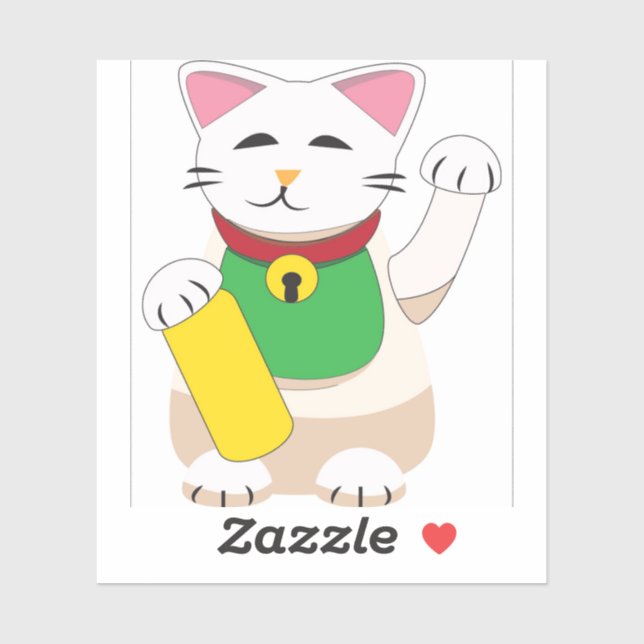 Pegatina Maneki Neko o Beckoning Cat (Hoja)