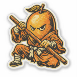 Pegatina Mango Monk — Guerrero Shaolin de Frutas Tropicales