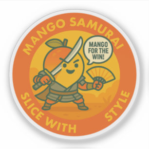 Pegatina Mango Samurái Rebanada Con Estilo 
