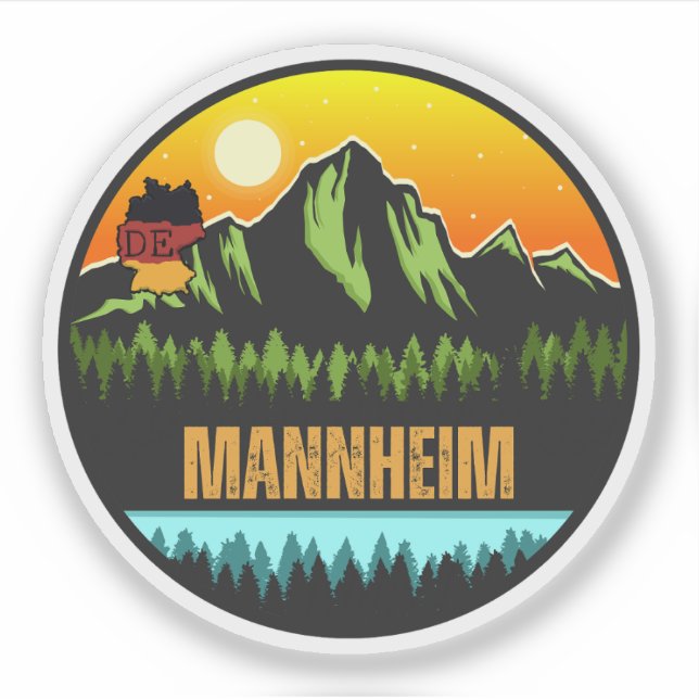 Pegatina Mannheim, Baden-Wurtemberg Alemania (Anverso)