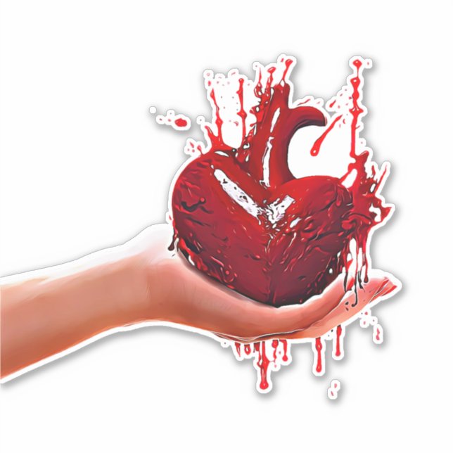 Pegatina mano de mujeres sosteniendo arte de gótico de cora (Anverso)