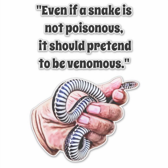 Pegatina mano sujetando el reptile de serpiente bebé citas  (Anverso)