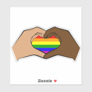 Pegatina Manos cardíacas LBGTQ+ Orgullo