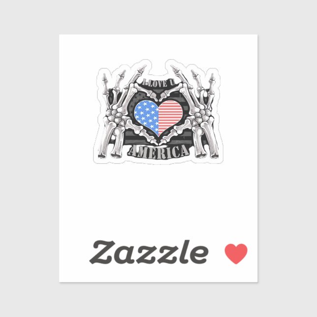 Pegatina Manos de esqueleto de Estados Unidos (Hoja)