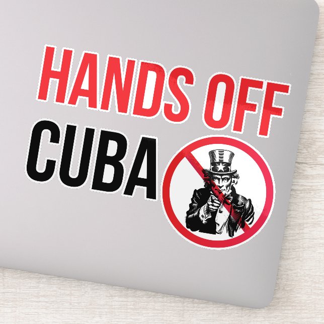 Pegatina Manos Fuera de Cuba (Detalle)