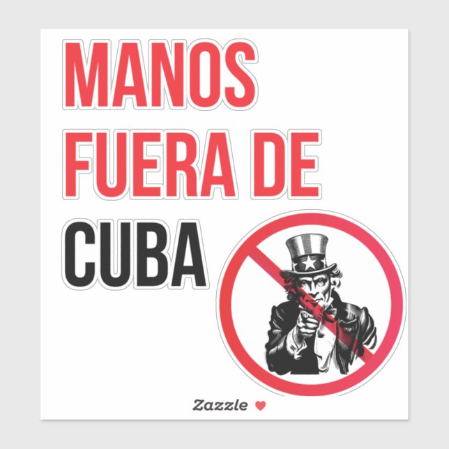 Pegatina Manos Fuera De Cuba (Hoja)