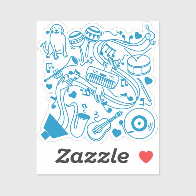 Pegatina Manos musicales - Diseño ASL (Hoja)