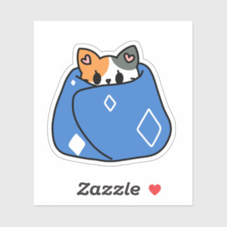 Pegatina manta de gato calico japonesa linda Kawaii pegatin