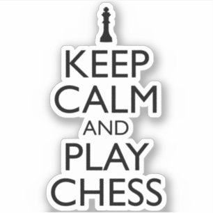 Pegatina Mantén La Calma Y Juega Al Ajedrez