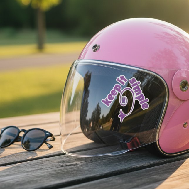 Pegatina Mantén Simple Púrpura (Cute fun sticker with custom initial. Girly but both teens and adults will love this.)