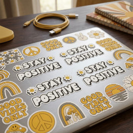 Pegatina Mantén una Actitud Positiva