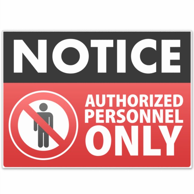 Pegatina Mantener fuera sólo el personal autorizado (Anverso)