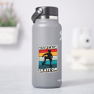 Pegatina Mantener la calma Retro Sunset Skateboard Kiss Cut