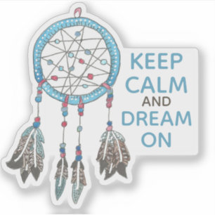 Pegatina Mantener la calma y el sueño en Dreamcatcher