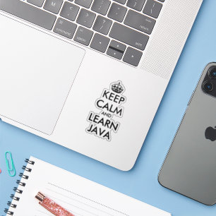 Pegatina Mantenga la calma y aprenda Java divertida laptop