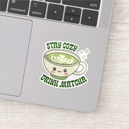 Pegatina Mantente Acogedor Bebe Matcha