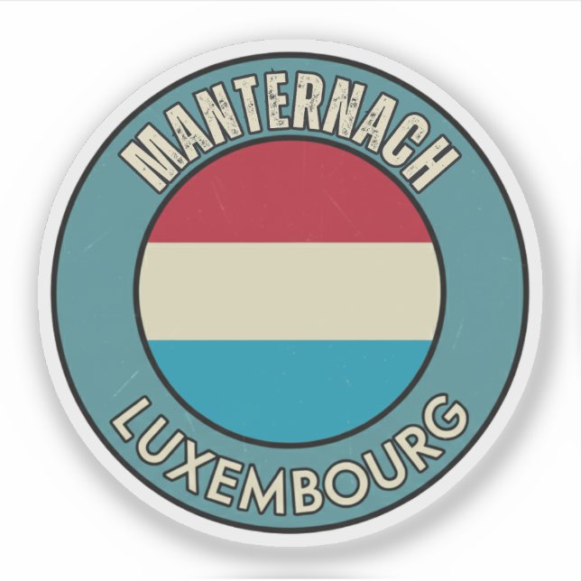 Pegatina Manternach, Luxemburgo (Anverso)
