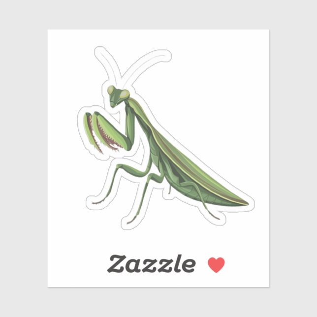 Pegatina Mantis rezando ilustrados (Hoja)