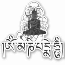 Pegatina Mantra budista Buddha Om Mani Padme Hum