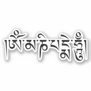 Pegatina Mantra budista tibetana Om Mani Padme Hum
