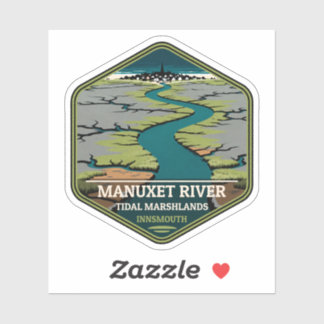 Pegatina Manuxet River Tidal Marshlands Innsmouth Vintage