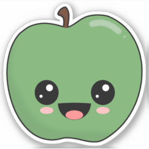Pegatina Manzana Verde Feliz
