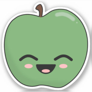 Pegatina Manzana Verde Feliz
