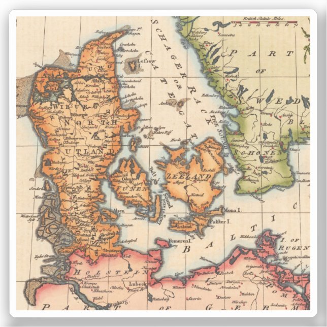 Pegatina Mapa antiguo antiguo inspirado (10) (Anverso)