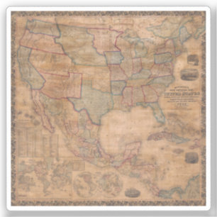 Pegatina Mapa antiguo antiguo inspirado (13)