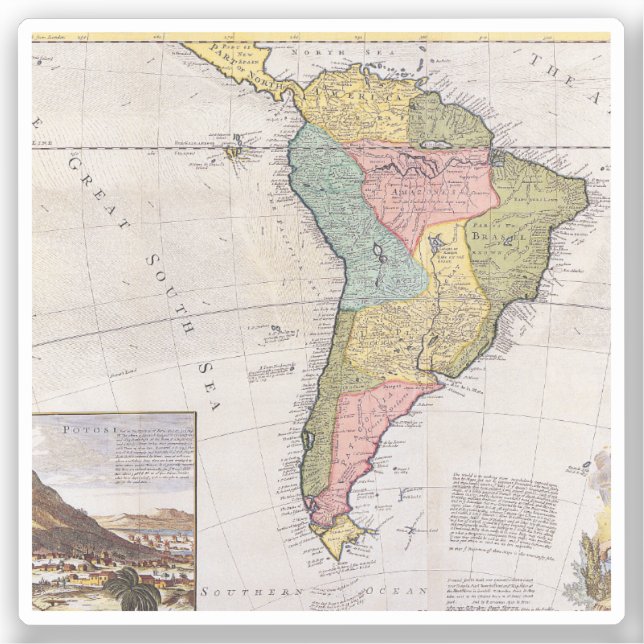 Pegatina Mapa antiguo inspirado (8) (Anverso)