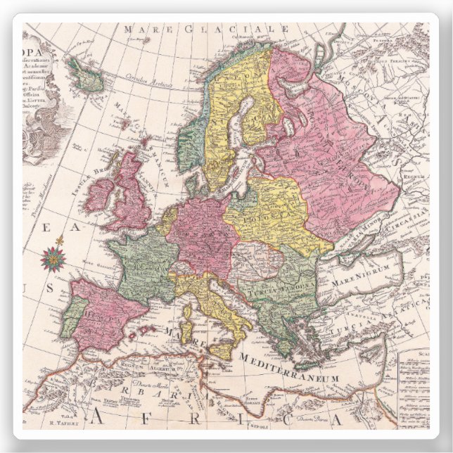 Pegatina Mapa antiguo inspirado (9) (Anverso)