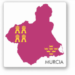 Pegatina Mapa/bandera de Murcia