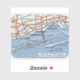 Pegatina Mapa clásico de Babylon NY