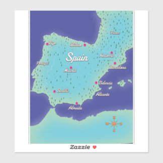Pegatina Mapa Clásico De España