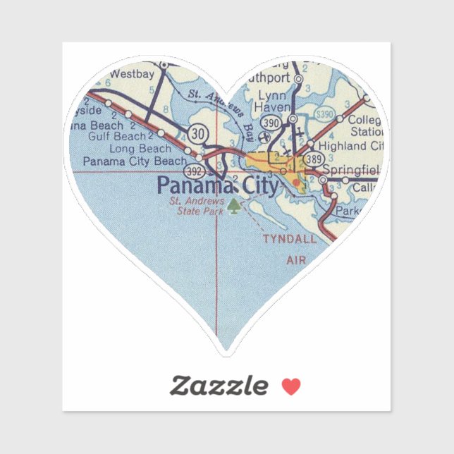 Pegatina Mapa clásico de la Ciudad de Panamá (Hoja)